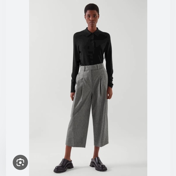 COS Wool-Blend Wide-Leg Trousers - Size 2 - Picture 8 of 9